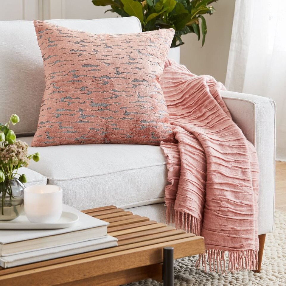 Distressed Cut Velvet Pillow Cover West Elm UK